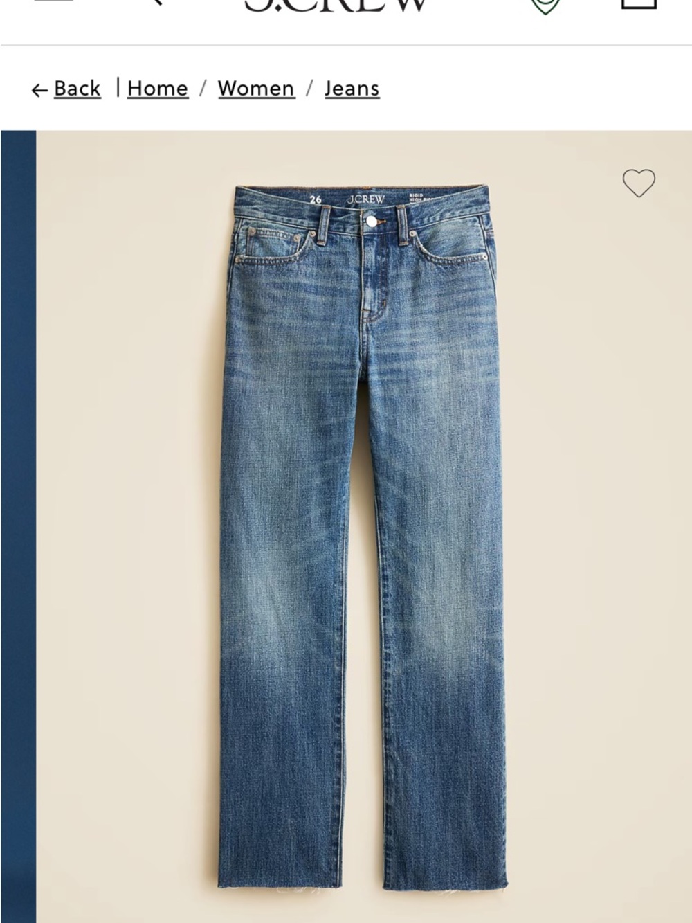 J. Crew woman’s  Straight Jeans in Washed Blue Denim